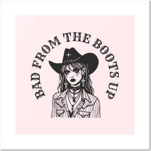 Bad from the boots up - Cowgirl with attitude Posters and Art